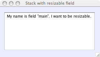 stack with single field