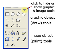 The LiveCode graphic and image tools on the tool palette