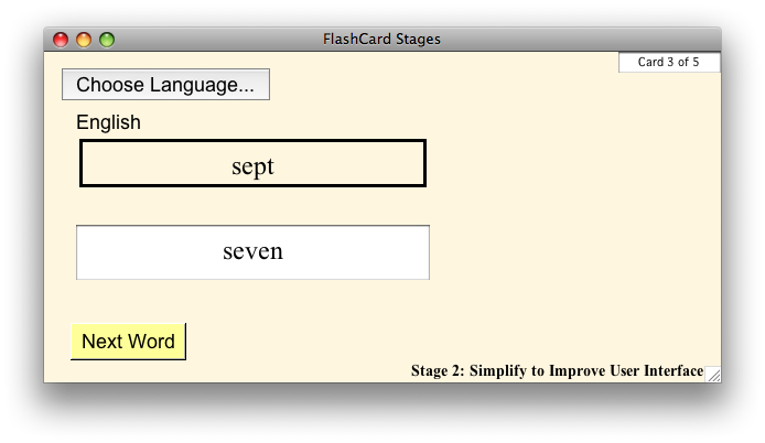 Stage 2 of flash card