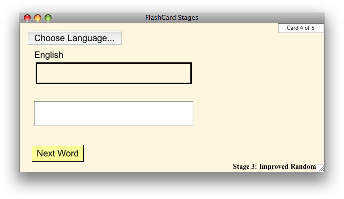 Flash card stage 3