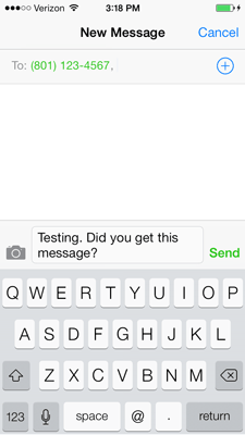The Messages app on the iphone 5